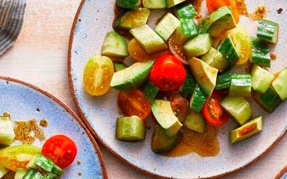 Avocado, Cucumber, and Tomato Salad