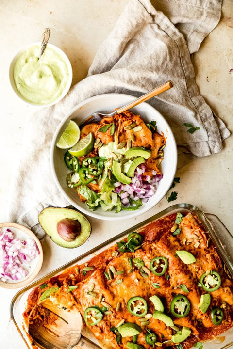 Pumpkin Avocado Enchiladas