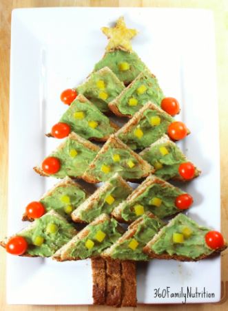 AVOCADO TOAST CHRISTMAS TREE APPETIZER