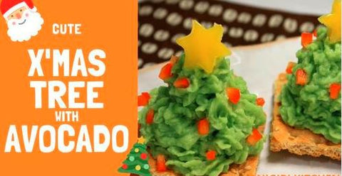 Avocado Christmas tree salad snacks.