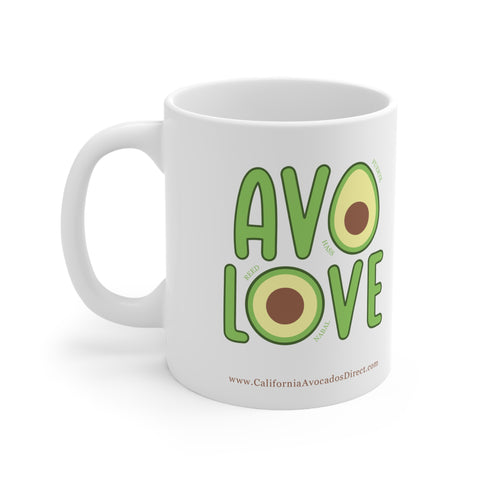 "AVO LOVE/HAND GROWN" Ceramic Mug 11oz