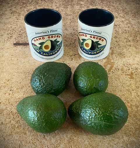 CA Avocado/"Hand Grown' Coffee Mug - 4 Avocados and Coffee Mugs