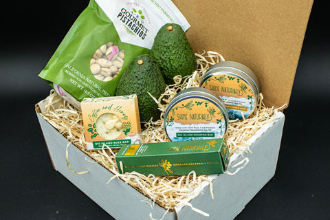 Mauna Loa Skin Care Gift Box - 2 Avocados, 1 Pistachio, Soap Bar, Shampoo, Conditioner, FaceOil