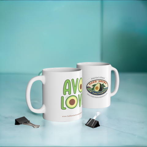 "AVO LOVE/HAND GROWN" Ceramic Mug 11oz