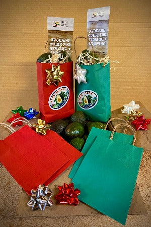 Holiday "Give a Gift" box of 24 Avocados with gift bags and bows